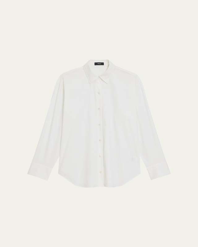 Button-Front Boyfriend Shirt
